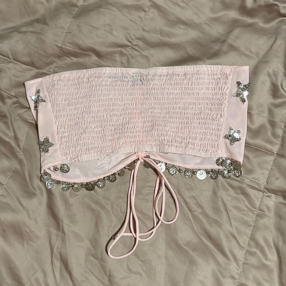 Her Pony Pink Star Embellished Bandeau Top - Picture 2 of 2